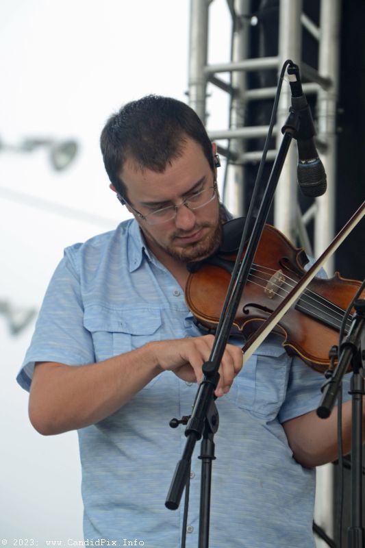 Nathan Aldridge with Russell Moore & IIIrd Tyme Out at the 2023 Brown County Bluegrass Festival - photo © Bill Warren