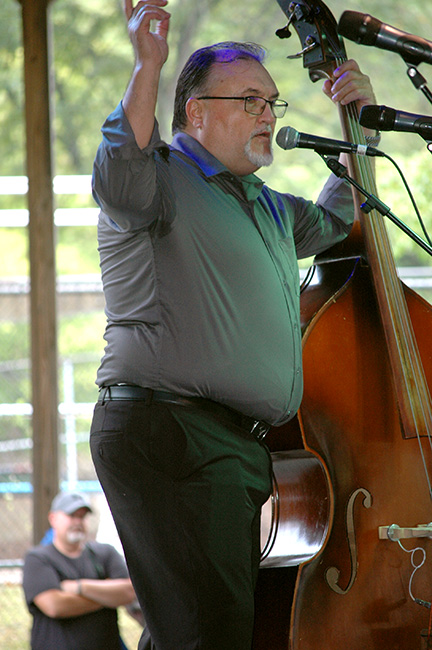 Randall Hibbits with Ralph Stanley II & The Clinch Mountain Boys at the 2023 Osborne Brothers Hometown Festival - photo by Roger Black