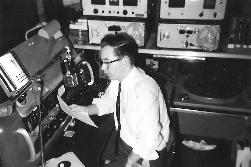 David Overton in WNRV control room in 1960 
