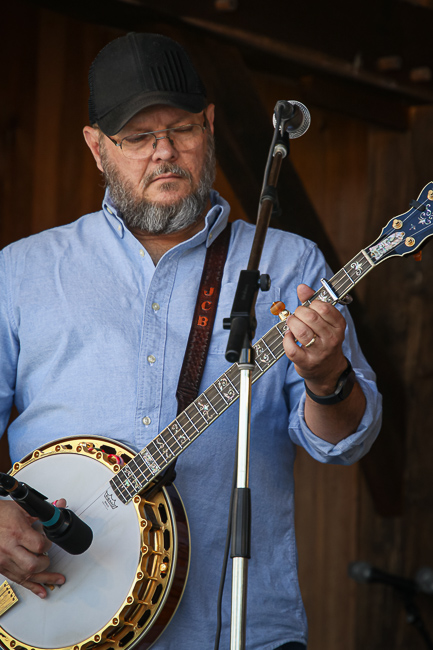 Jason Burleson with Blue Highway at the August '23 Gettysburg Bluegrass Festival - photo © Frank Baker