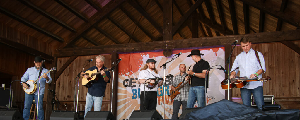 Silas Powell sitting in with Blue Highway at the August '23 Gettysburg Bluegrass Festival - photo © Frank Baker