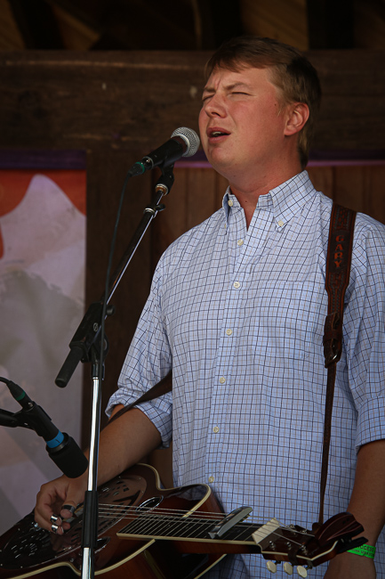 Gary Hultman with Blue Highway at the August '23 Gettysburg Bluegrass Festival - photo © Frank Baker