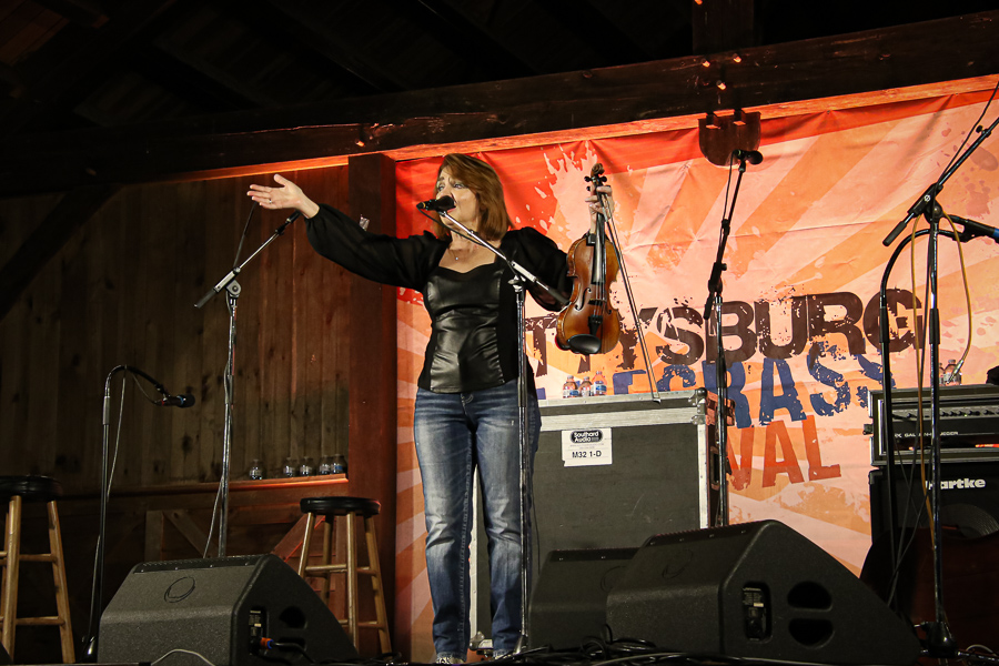 Tammy Rogers with The Steeldrivers at the Gettysburg Bluegrass Festival, Fall '23 - photo © Frank Baker