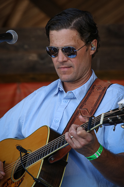 Jesse Eisenbise with Colebrook Road at the August 2023 Gettysburg Bluegrass Festival - photo © Frank Baker