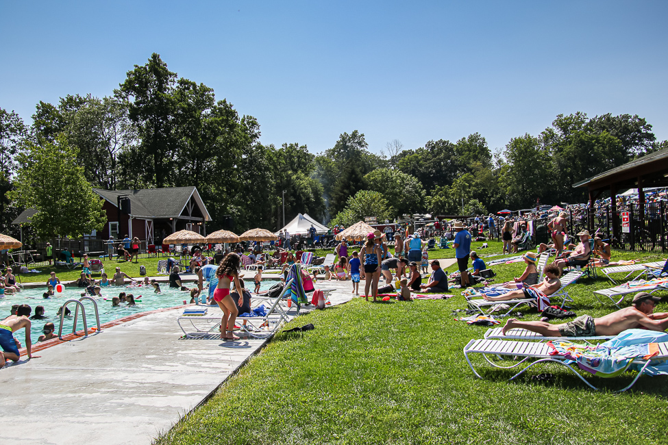 Pool fun at the August '23 Gettysburg Bluegrass Festival - photo © Frank Baker