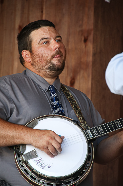 Tim Zimmerman with Remington Ryde at the August 2023 Gettysburg Bluegrass Festival - photo © Frank Baker