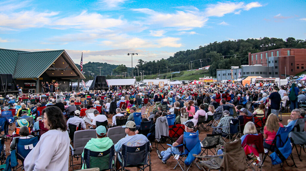 Friday evening audience at the 2023 Galax Old Fiddlers' Convention – photo © G Nicholas Hancock (2)