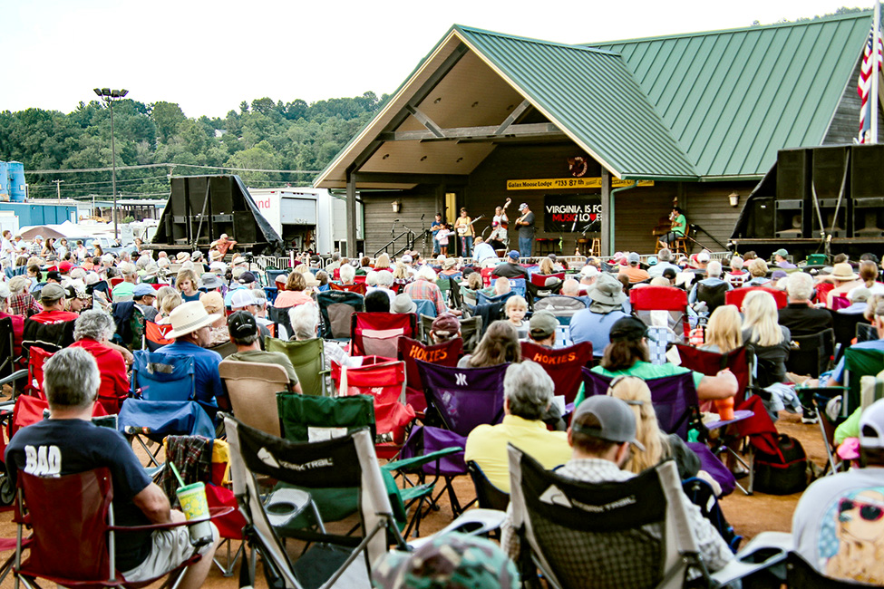 Friday evening audience at the 2023 Galax Old Fiddlers' Convention – photo © G Nicholas Hancock