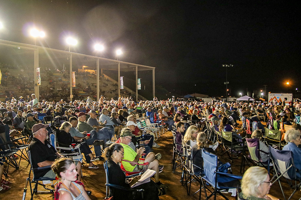 Friday night audience at the 2023 Galax Old Fiddlers' Convention – photo © G Nicholas Hancock