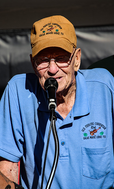 Oscar Hall, 95, Moose Lodge #733 member, has worked for 58 years at the Galax Old Fiddlers' Convention – photo © G Nicholas Hancock
