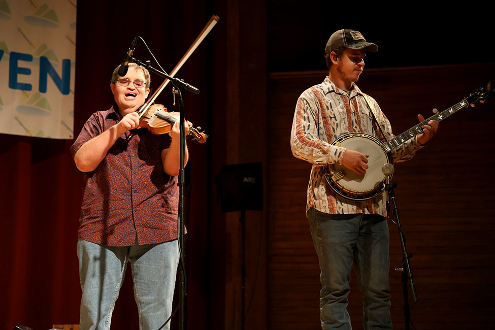 Michael Cleveland & Flamekeeper at the debut Bluegrass in Heaven in Silver Lake, NY - photo courtesy Silver Bay YMCA