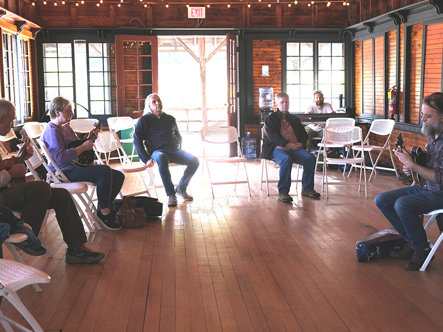 Mandolin workshop with Nathan Livers at the debut Bluegrass in Heaven in Silver Lake, NY - photo courtesy Silver Bay YMCA