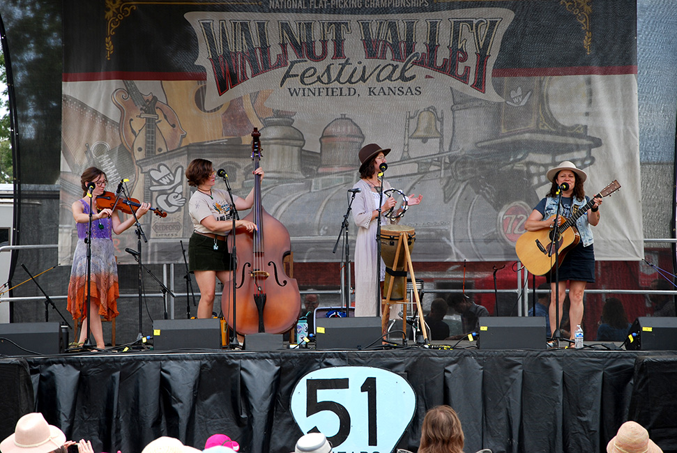 Weda Skirts at the 2023 Walnut Valley Festival - photo Walnut Valley Association