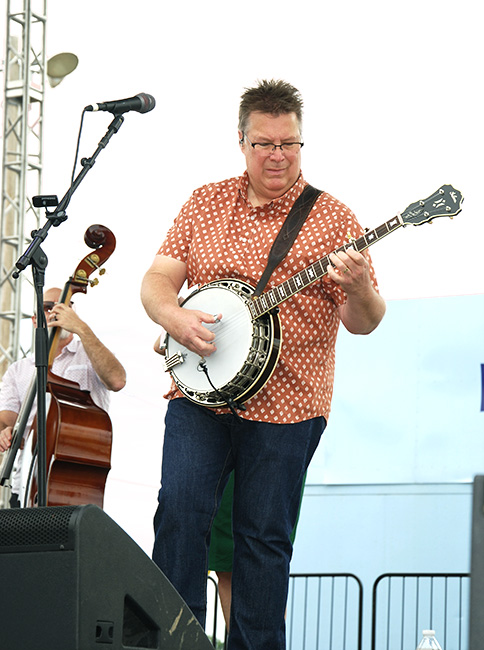 Ned Luberecki with the Becky Buller Band at the 2023 Walnut Valley Festival - photo Walnut Valley Association