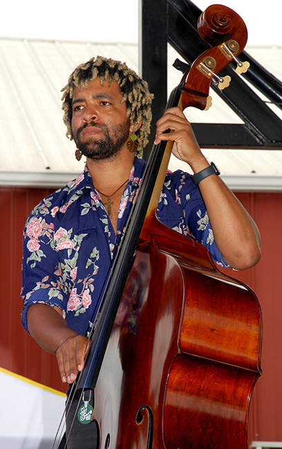 Nelson Williams with Chris Jones & The Night Drivers at the 2023 Walnut Valley Festival - photo Walnut Valley Association