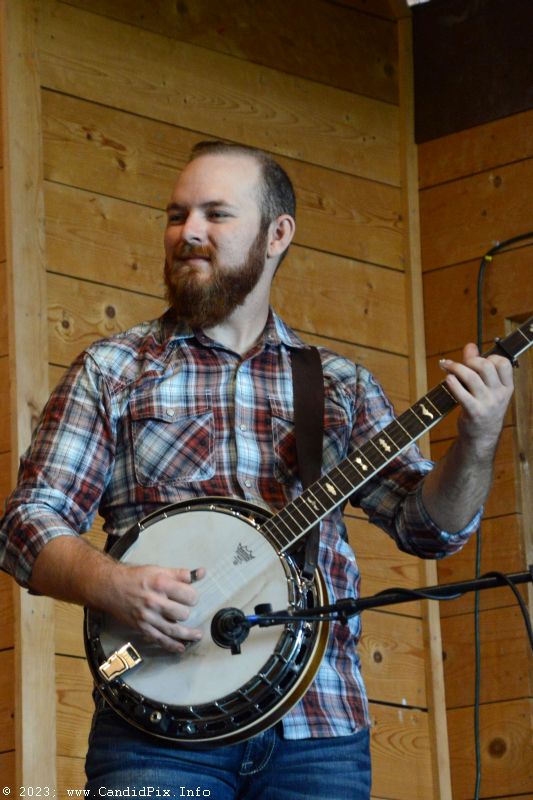 Sawyer Whitman with the Carley Arrowood Band at the 2023 Dumplin Valley Bluegrass Festival - photo © Bill Warren