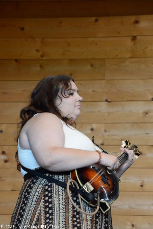 Autumn Watson with the Carley Arrowood Band at the 2023 Dumplin Valley Bluegrass Festival - photo © Bill Warren