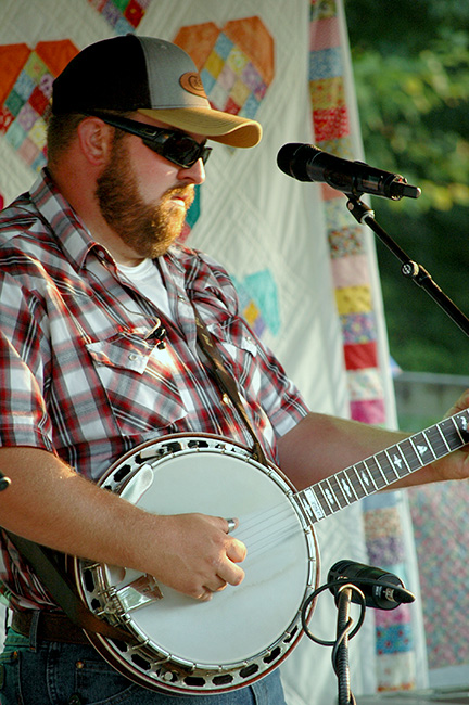 Luke Montgomery with Lincoln Mash & Heather Alley Band at the 2023 Lake Cumberland Bluegrass Festival - photo © Roger Black