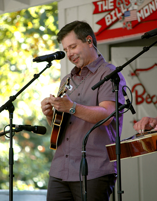 Scott Napier with Wildfire at the 2023 Uncle Pen Fest - photo © Roger Black