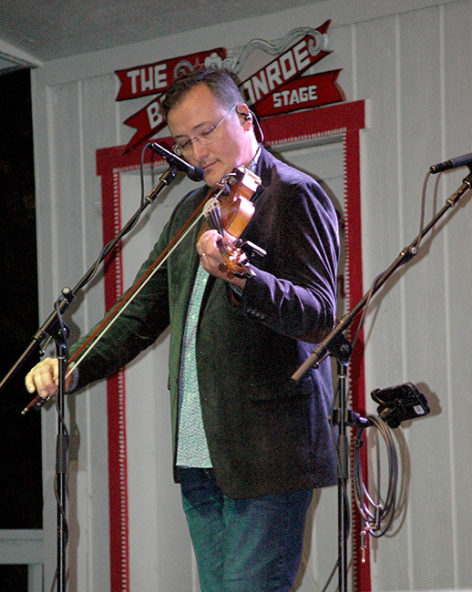 Jason Barie with Joe Mullins & The Radio Ramblers at the 2023 Uncle Pen Fest - photo © Roger Black