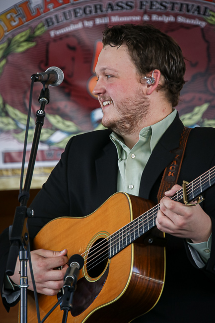 Zack Arnold with Rhonda Vincent & The Rage at the 2023 Delaware Valley Bluegrass Festival - photo © Frank Baker
