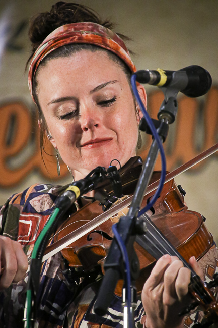 Maddie Denton with the Dan Tyminski Band at the 2023 Delaware Valley Bluegrass Festival - photo © Frank Baker