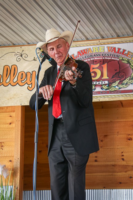 Michael Feagan with Larry Sparks & The Lonesome Ramblers at the 2023 Delaware Valley Bluegrass Festival - photo © Frank Baker