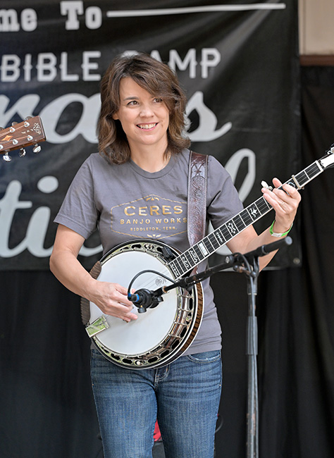 Kristin Scott Benson with The Grascals at the 2023 Carolina Bible Camp Bluegrass Festival - photo © David Johnson