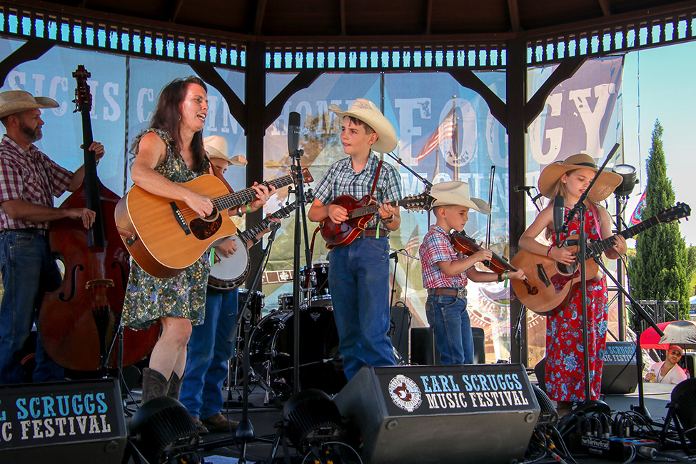 The Biscuit Eaters with the Elkins JAM Program at the 2023 Earl Scruggs Music Festival - photo © G. Nicholas Hancock
