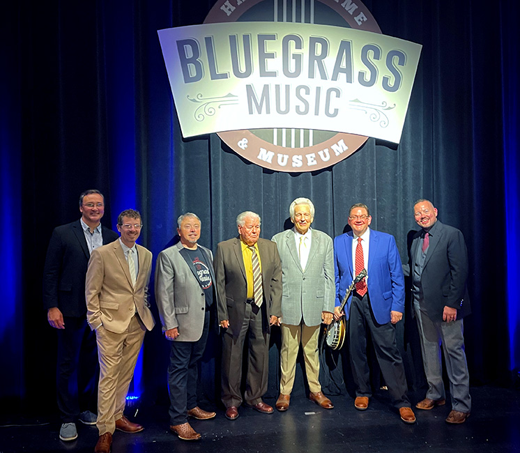 Joe Mullins & The Radio Ramblers with Paul Williams and Del McCoury at the Bluegrass Music Hall of Fame Homecoming (9/2/23) - Jason Barie, Chris Davis, Randy Barnes, Paul Williams, Del McCoury, Joe Mullins, Adam McIntosh