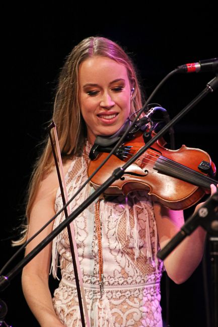 Bronwyn Keith Hynes with Molly Tuttle & Golden Highway performs at the 2023 IBMA Bluegrass Music Awards - photo © Frank Baker