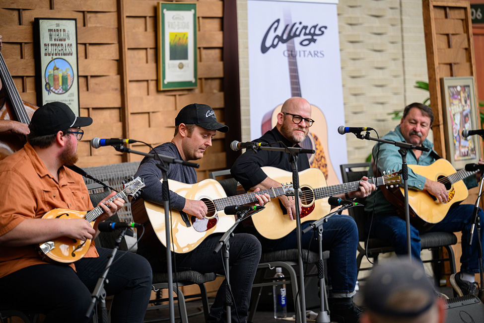 Jake Workman & Friends with their Collings Guitars at IBMA Bluegrass Live! (9/30/23) - photo courtesy of Collings Guitars