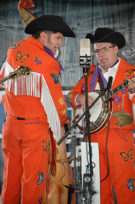 Charlie Lowman and Josiah Tyree with The Kody Norris Show at the 2023 Blazin' Bluegrass Festival - photo © Roger Black