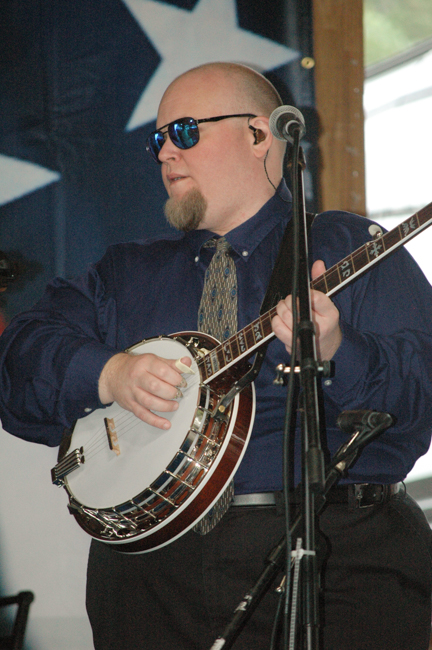 Tony Mabe with Junior Sisk at the 2023 Blazin' Bluegrass Festival - photo © Roger Black