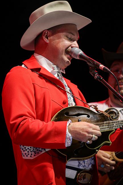 CJ Lewandowski with The Po' Ramblin' Boys at the Red Hat Amphitheater during IBMA Bluegrass Live! (9/30/23) - photo © Frank Baker