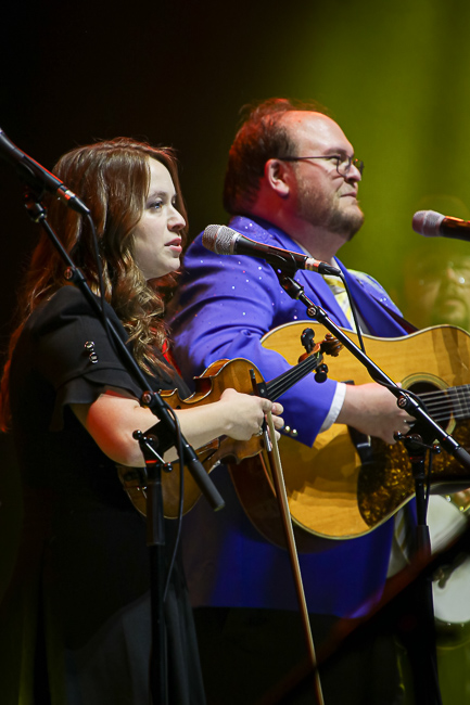 Leanna Price and Bobby Osborne Jr join The Po' Ramblin' Boys for a Bobby Osborne Tribute at the Red Hat Amphitheater during IBMA Bluegrass Live! (9/30/23) - photo © Frank Baker