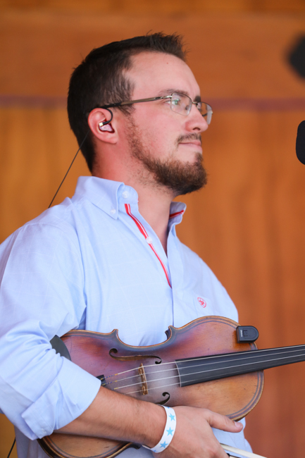 Nathan Aldridge with Russell Moore & IIIrd Tyme Out at the 2023 Vine Grove Bluegrass Festival - photo © David Kuehner