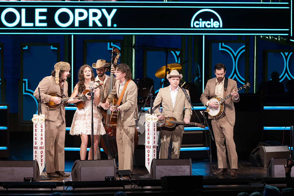 East Nash Grass perform at their Grand Ole Opry debut (10/31/23) - photo © Chris Hollo for the Grand Ole Opry