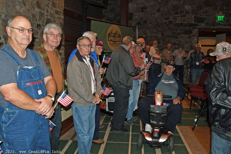 Veterans are honored at the 2023 Bluegrass Christmas in the Smokies - photo © Bill Warren