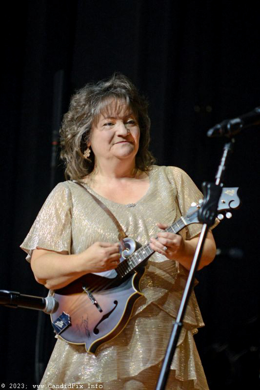 Debbie Williamson with Williamson Branch at the 2023 Bluegrass Christmas in the Smokies - photo © Bill Warren