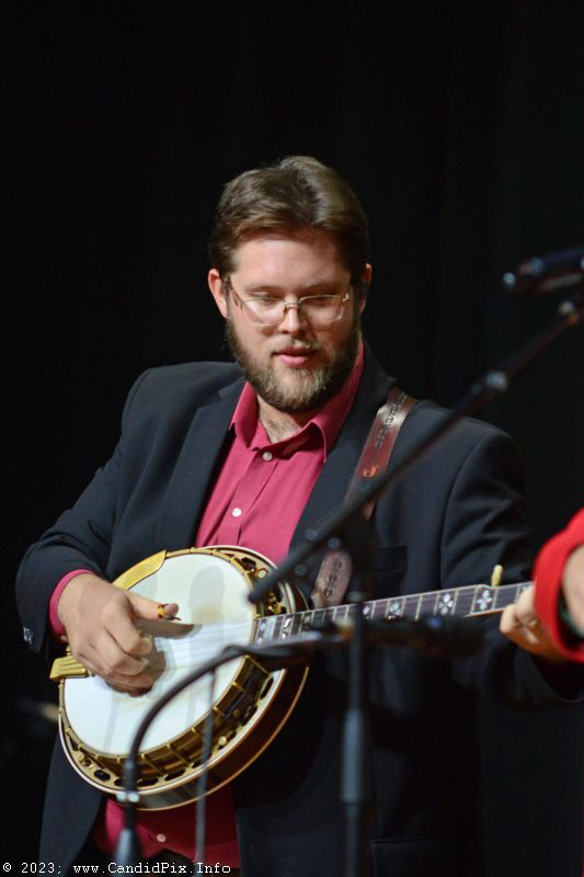 Jake Burrows with The Kevin Prater Band at the 2023 Bluegrass Christmas in the Smokies - photo © Bill Warren