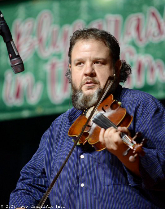 Hunter Berry with The Little Roy & Lizzy Show at the 2023 Bluegrass Christmas in the Smokies - photo © Bill Warren