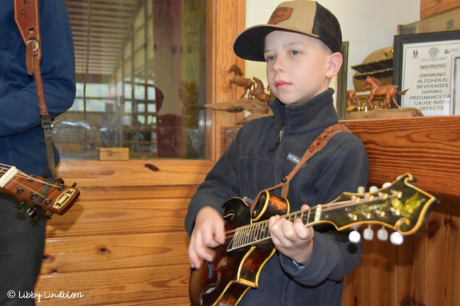 Leo Lindblom, 9, joins in the jamming at Headin' Home Fest 2023 - photo © Libby Lindblom