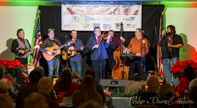Mike Mitchell and guests at the 2023 Merry Mountain Christmas Show (12/9/23) - photo © Fletcher's Divine Creations