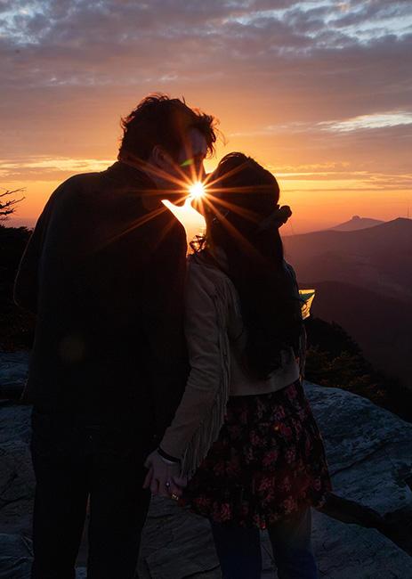 Mason Via and Waverly Leonard at Moore's Knob after their engagement (12/23/23) - photo © Shane Sargent