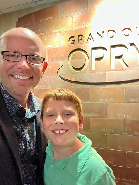 Daniel Grindstaff with Finn at the Opry