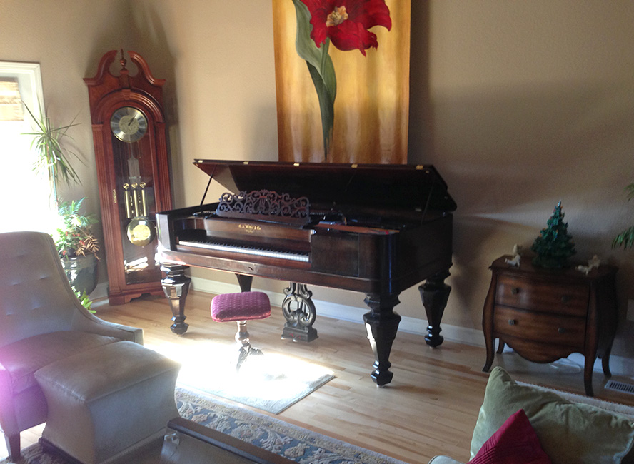 Chip Davis's antique square grand piano