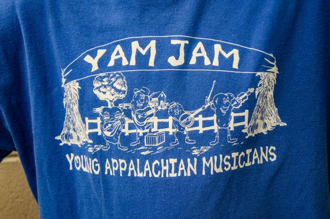 Yam Jam T-shirt seen at the 2024 Winter Bluegrass Jubilee - photo © G. Nicholas Hancock