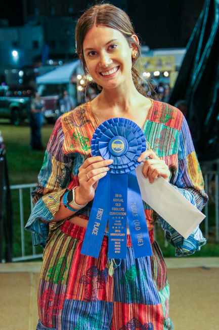 Anissa Burnett – 1st Place Old-Time Fiddle at the Galax Old Fiddlers' Convention 2024 – Photo © G Nicholas Hancock