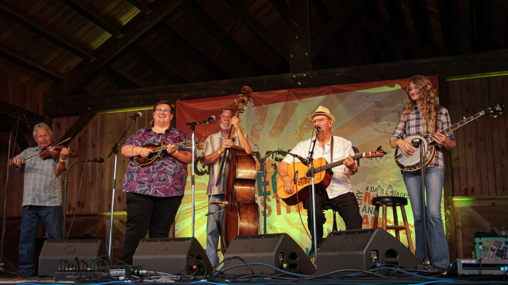 Colinda Blankenship sitting in with Danny Paisley & The Southern Grass at the August 2024 Gettysburg Bluegrass Festival - photo © Frank Baker